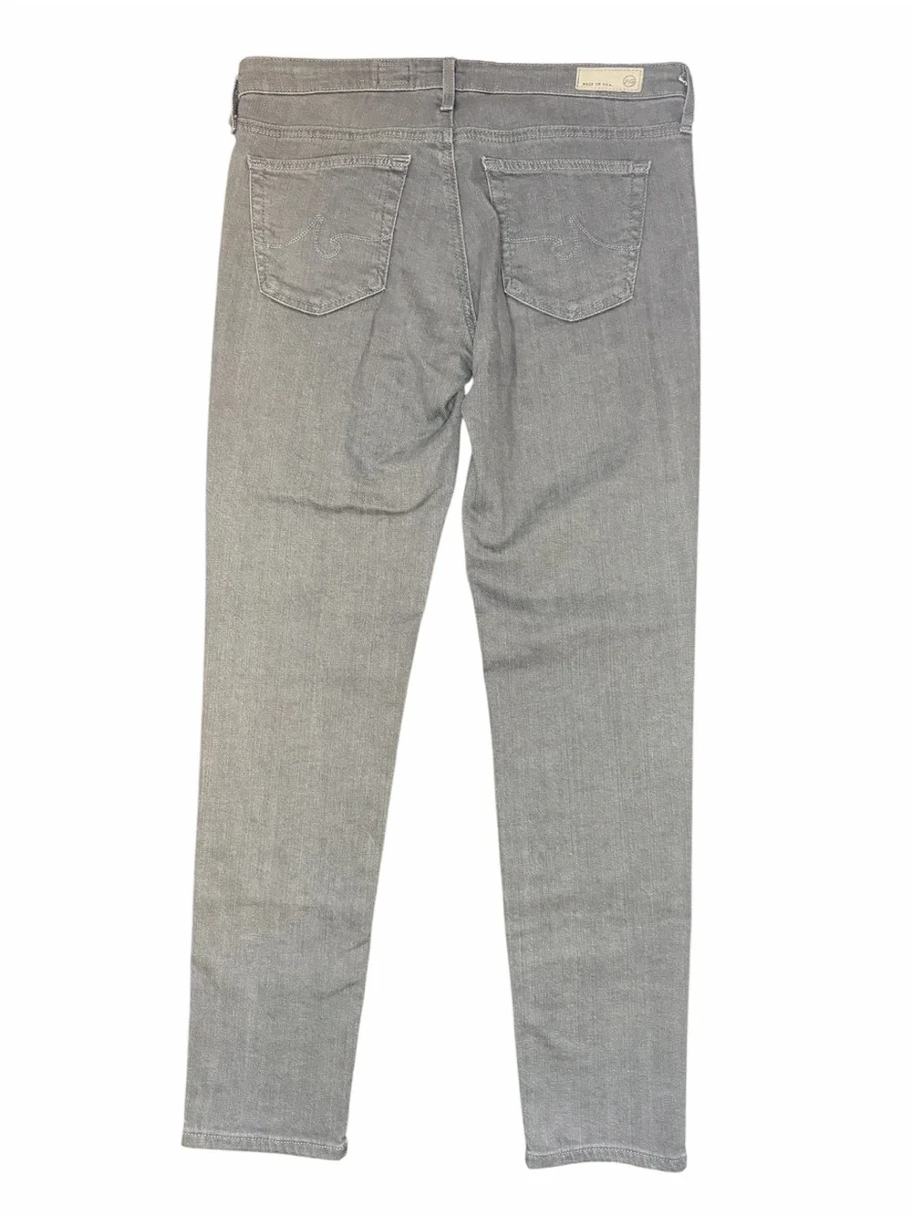 AG Adriano Goldschmied The Stevie Ankle Gray Slim Straight Jeans 28 Made USA
